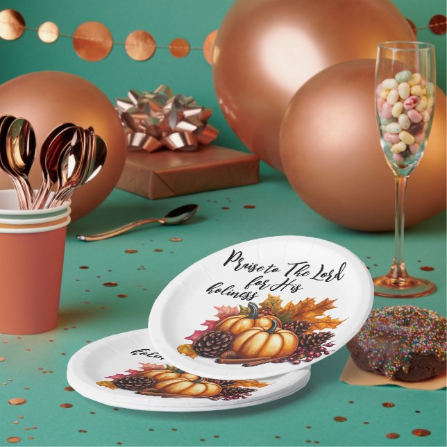 Assiettes En Carton Louange Le Seigneur (Multi)