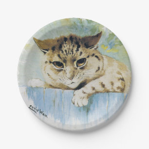 Assiettes En Carton Louis Wain - Illustration Vintage du chat à côt
