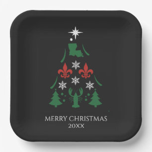 Assiettes En Carton Louisiane Noël Cajun