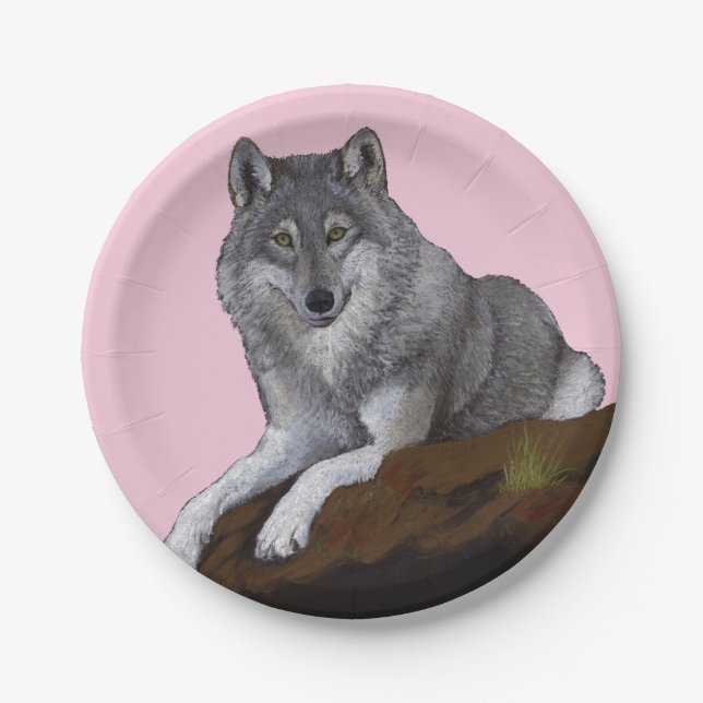 Assiettes En Carton Loup (Devant)