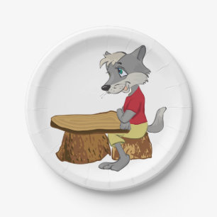 Assiettes En Carton Loup aux plaques à papier d'un Tableau
