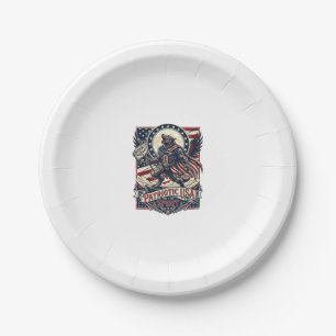 Assiettes En Carton Loup-garou patriotique Patriote Horreur Monstre Pa