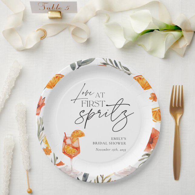 Assiettes En Carton Love at First Spritz Baby Shower (Mariage)