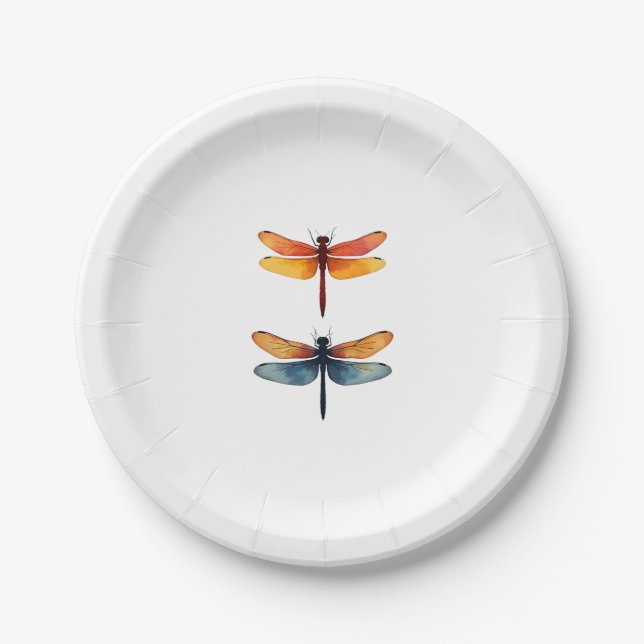 Assiettes En Carton Love Dragonflies child small simple Minimalist Dra (Devant)