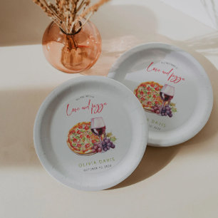 Assiettes En Carton Love et Pizza Baby Shower