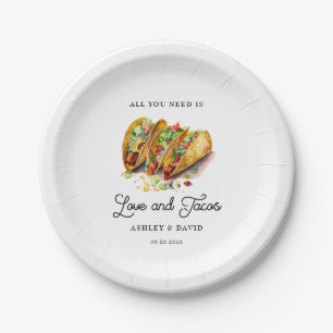 Assiettes En Carton Love et Tacos   Fête de Fiançailles 