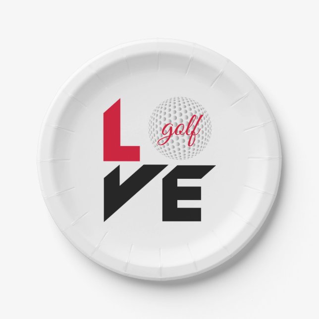 Assiettes En Carton Love golf (Devant)