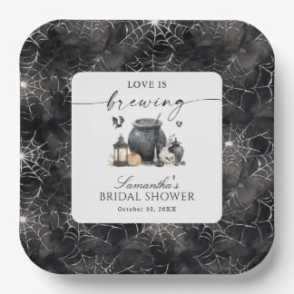Assiettes En Carton Love Is Brewing Halloween Shower de Mariage