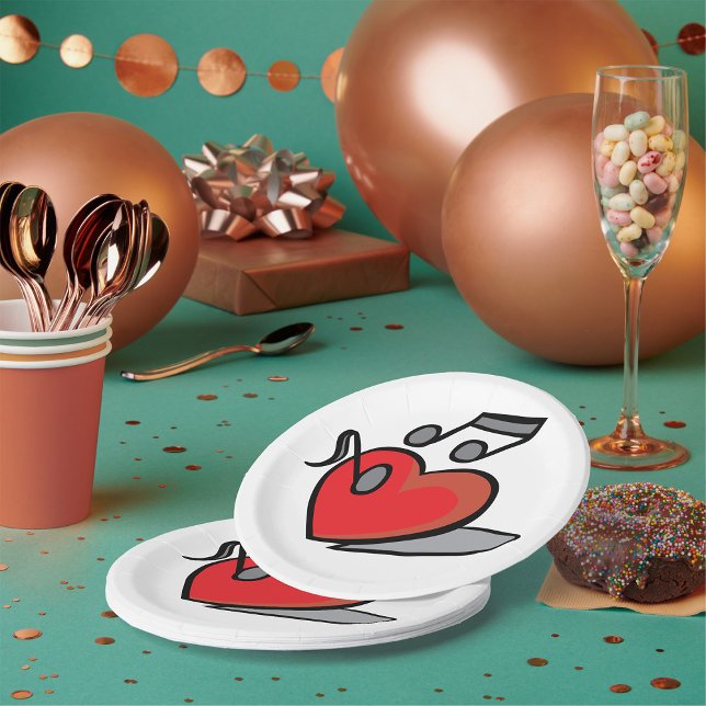 Assiettes En Carton Love Music (Créateur téléchargé)