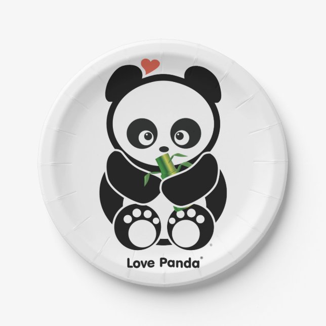 Assiettes En Carton Love Panda® (Devant)