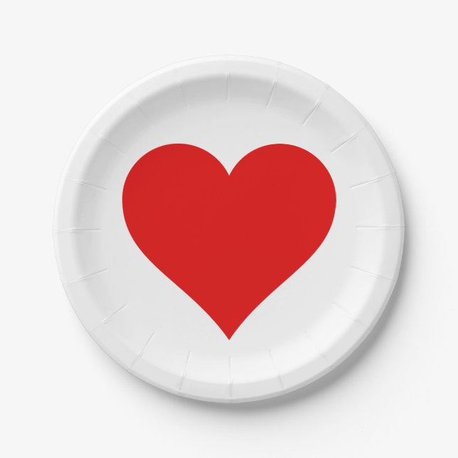 Assiettes En Carton Love - Plaques en papier coeur (Devant)