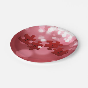 Assiettes En Carton Love Script Puzzle Pièces