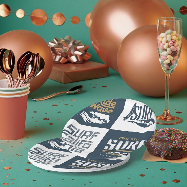 Assiettes En Carton Love Surfing Plaques de papier (Créateur téléchargé)