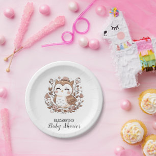 Assiettes En Carton Lovely Mystical Owl Baby shower