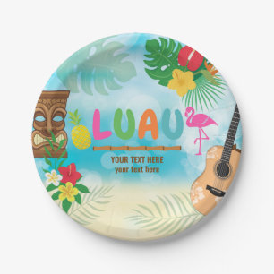 Assiettes En Carton Luau Thème Tropical