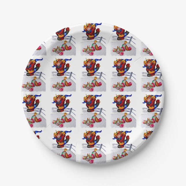 Assiettes En Carton Luchadores (Devant)
