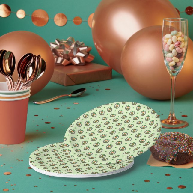 Assiettes En Carton Lucky Green Vibes (Multi)