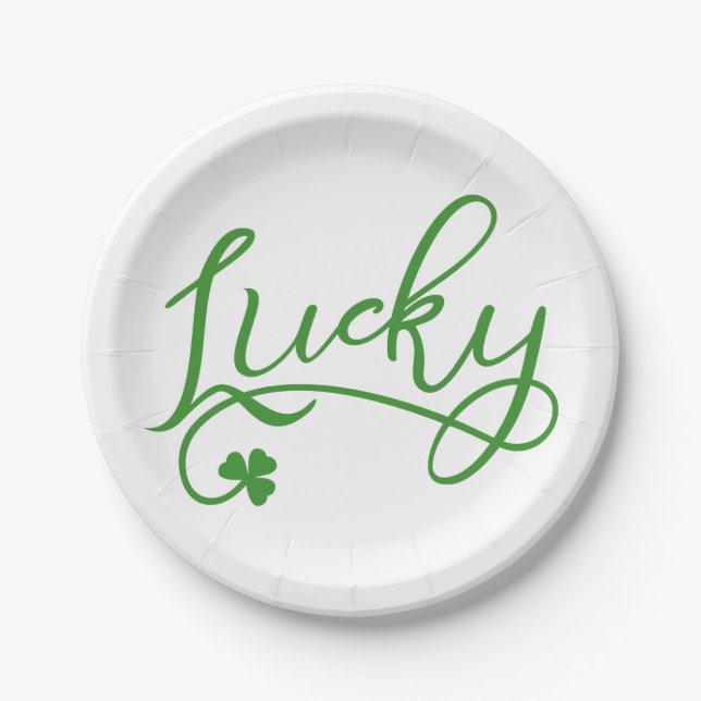 Assiettes En Carton Lucky Shamrock Jour de la Saint Patrick