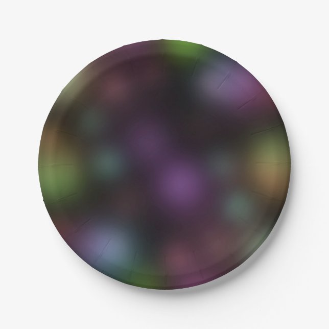 Assiettes En Carton Lumière dans les lumières de néon foncé Amusant fê (Devant)