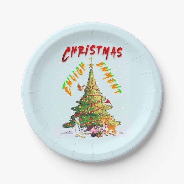 Assiettes En Carton Lumière de Noël (Devant)