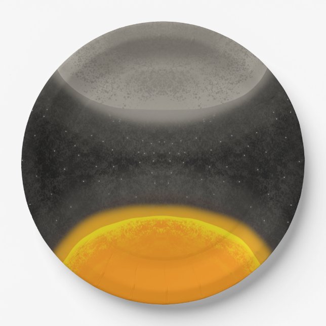 Assiettes En Carton Lune Astéroïde Sun Galaxy Anniversaire (Devant)