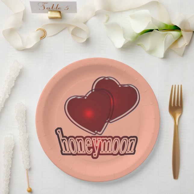 Assiettes En Carton Lune de miel (Mariage)