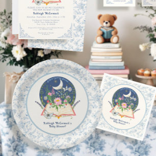Assiettes En Carton Lune Nouveau Chapitre Commence Livre Papillon Bleu