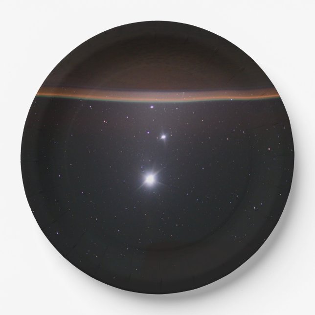 Assiettes En Carton Lune, Vénus, Jupiter et Terre (ISS) (NASA) (Espace (Devant)