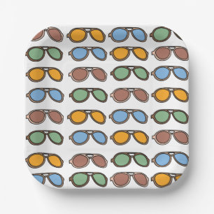 Assiettes En Carton Lunettes de soleil Coloré Lunettes de soleil été P