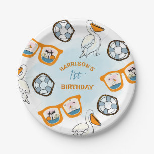 Assiettes En Carton Lunettes de soleil de plage tropicale Boy Annivers