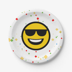 Assiettes En Carton Lunettes de soleil fraîches Emoji