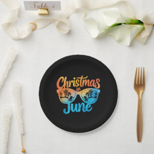 Assiettes En Carton Lunettes de soleil Noël en juin Vacances d'été drô