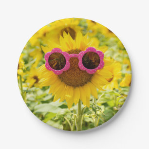 Assiettes En Carton Lunettes De Soleil Sur Tournesol