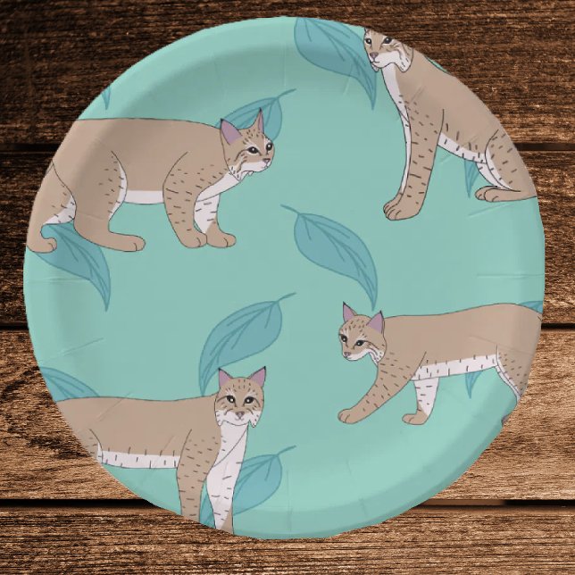 Assiettes En Carton Lynx roux (Créateur téléchargé)