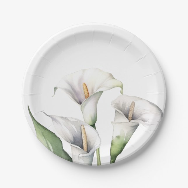 Assiettes En Carton Lys calla (Devant)