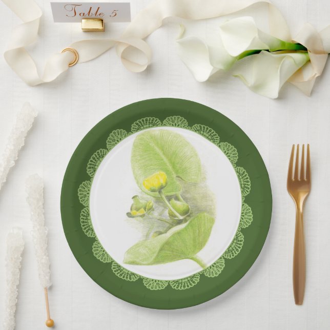 Assiettes En Carton Lys de fleurs (Mariage)