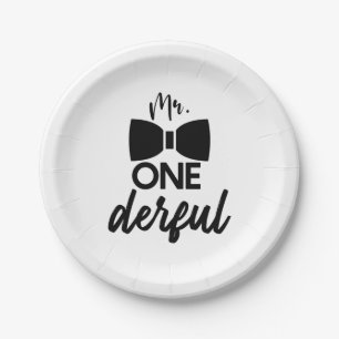 Assiettes En Carton M. ONEderful M. Wonderful Premier 1er anniversaire