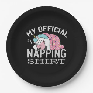 Assiettes En Carton Ma chemise de sieste officielle - Lazy sommeil Uni