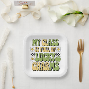 Assiettes En Carton Ma classe est pleine de chance professeur de la Sa