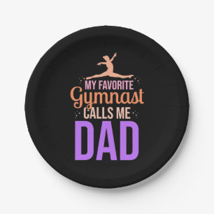 Assiettes En Carton Ma Gymnaste Favorite M'Appelle Papa