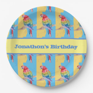 Assiettes En Carton Macaw Parrot coloré Garçons Enfants Anniversaire