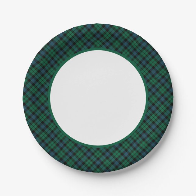 Assiettes En Carton MacKay Clan Tartan Border (Devant)