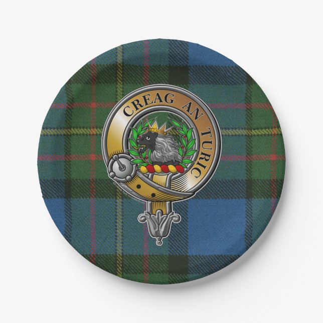 Assiettes En Carton MacLaren Tartan & Badge (Devant)