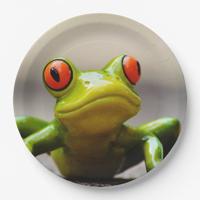Assiettes En Carton Macro grenouille (Devant)