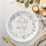 Assiettes En Carton Mademoiselle mignonne à Mme Greenery Eucalyptus Br<br><div class="desc">Mademoiselle mignonne à Mme Greenery Eucalyptus Plaque de papier nuptiale</div>