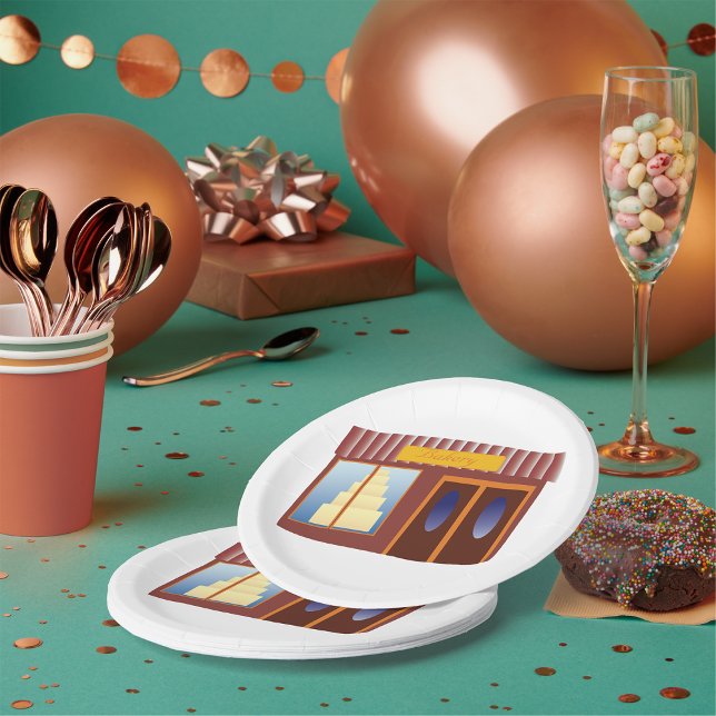 Assiettes En Carton Magasin de boulangerie magasin de pâtisserie (Créateur téléchargé)