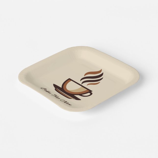 Assiettes En Carton Magasin minimaliste Elegant Brown Café (Angulaire)