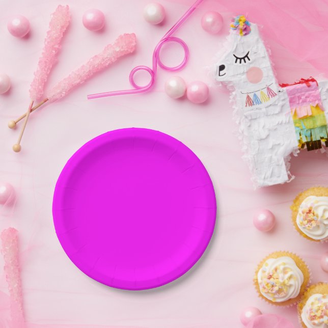 Assiettes En Carton Magenta (Fête)