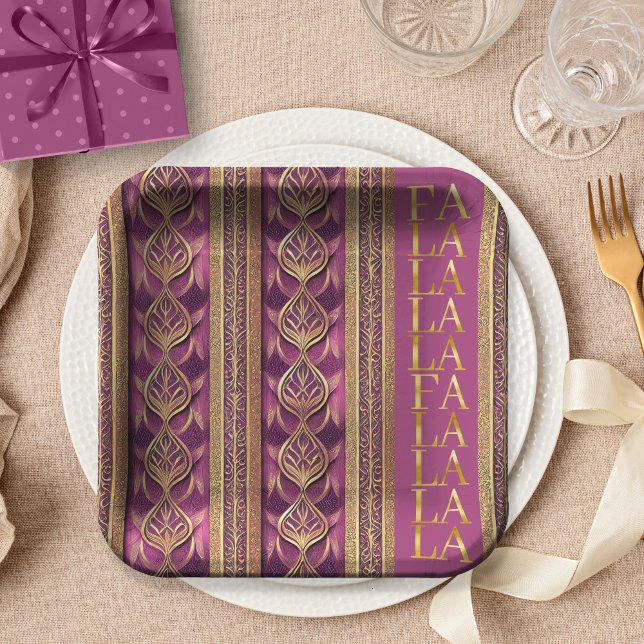 Assiettes En Carton Magenta Gold Fa Noël La La Motif#27 ID1009 (Créateur téléchargé)