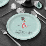 Assiettes En Carton Magic and Wonder Christmas Snowman Mint ID440<br><div class="desc">Belle plaque de papier minimaliste de Noël avec un bonhomme de neige stylisé encadré en blanc sur un arrière - plan vert menthe parsemé de flocons de neige et d'étoiles. Une élégante typographie tendance de "Magic and Wonder" complète le design. Ajoutez votre nom pour personnaliser si vous le souhaitez. Recherchez...</div>
